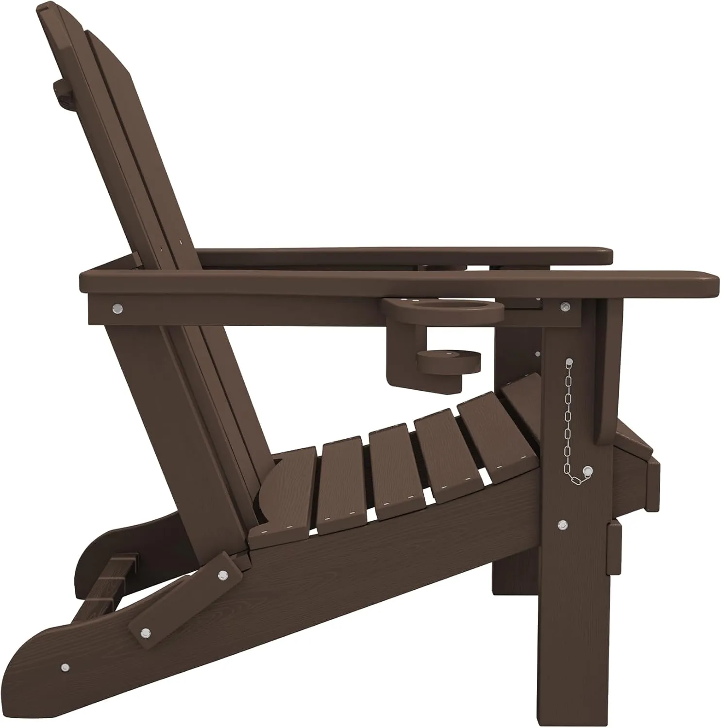 SERWALL Adirondack Chair with Cup Holders - Composite Adirondack Chairs HDPE Outdoor Chairs All Weather Use- Coffee