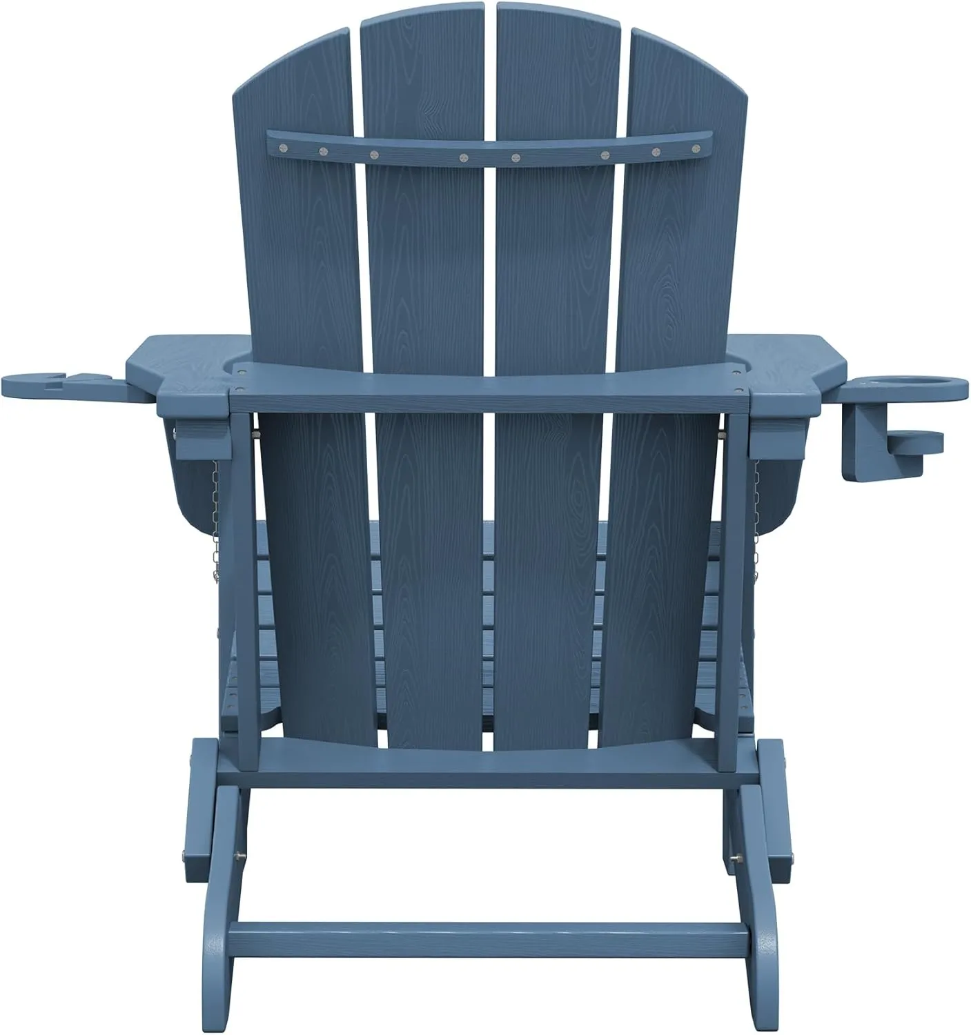 SERWALL Folding Adirondack Chair, HDPE Adirondack Chairs, Plastic Outdoor Chairs- Looks Exactly Like Real Wood- Navy