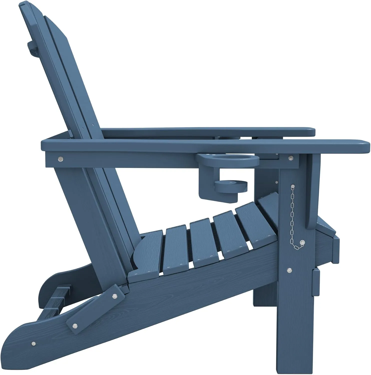 SERWALL Folding Adirondack Chair, HDPE Adirondack Chairs, Plastic Outdoor Chairs- Looks Exactly Like Real Wood- Navy