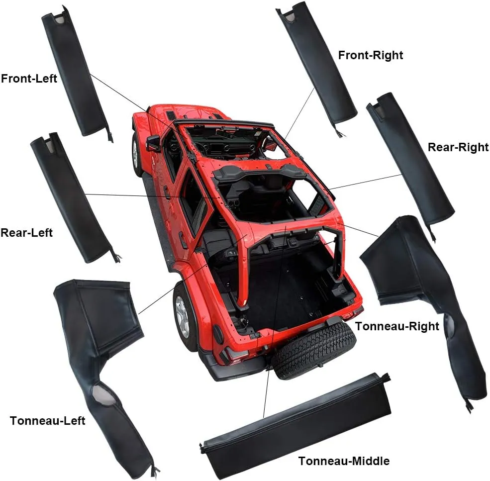 Shadeidea Roll Bar Padding for Jeep Wrangler JL Unlimited Jeep Wrangler 4 Door 2018-2023 -Black Vinyl Foam Laminated Pad Cover Kit Protection JLU Sahara Rubicon with Grab Bag-3 Year Warranty