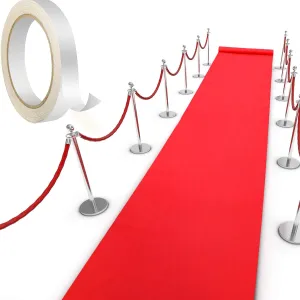 Shappy Red Carpet Runner Rug for Party 55gsm Thickness with 1 Piece Carpet Tape for Wedding Christmas Xmas Thanksgiving Outdoor Accessories, Wedding Party Hallway Rug(2.6 x 30 Feet)