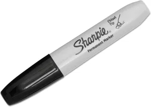 Sharpie 38201 Permanent Marker 5.3mm Chisel Tip Black Dozen
