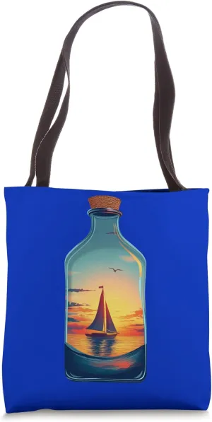 Ship In A Bottle - Boat In A Bottle - Impossible Bottle Tote Bag