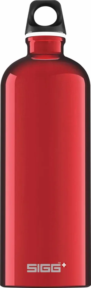 SIGG 50011 Traveler Classic Outdoor Water Bottle, Lightweight, Swiss Made Aluminum Bottle, 3.2 fl oz (1.0 L), Red