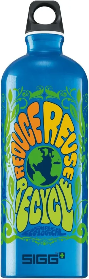 Sigg Simply Eco Loop Top Water Bottle (1.0-Liters, Reduce Reuse Recycle)