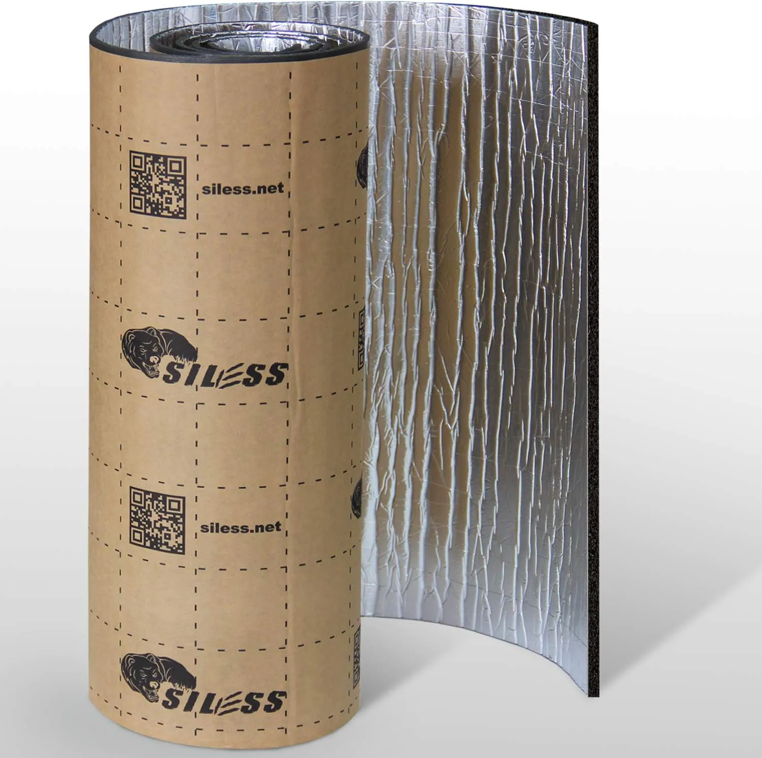 Siless Liner 157 mil (4 mm) 36 sqft Aluminum Foil Finish Car Sound Deadening & Heat Insulation Closed Cell Foam - PE Foam Sound Deadener