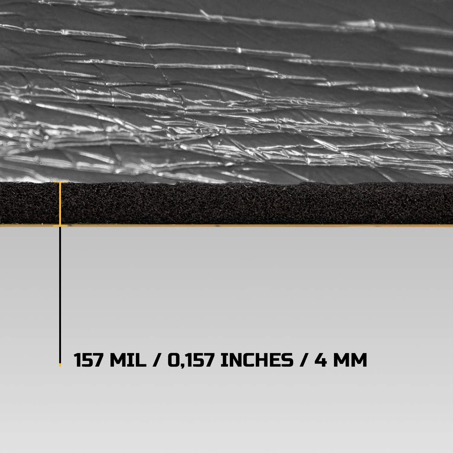 Siless Liner 157 mil (4 mm) 36 sqft Aluminum Foil Finish Car Sound Deadening & Heat Insulation Closed Cell Foam - PE Foam Sound Deadener