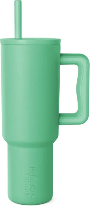 Simple Modern 40 oz Tumbler with Handle and Straw Lid | Leak-Proof Insulated Stainless Steel Water Bottle Travel Mug Cupholder Use | Gifts for Women Men Him Her | Trek Signature | Mistletoe