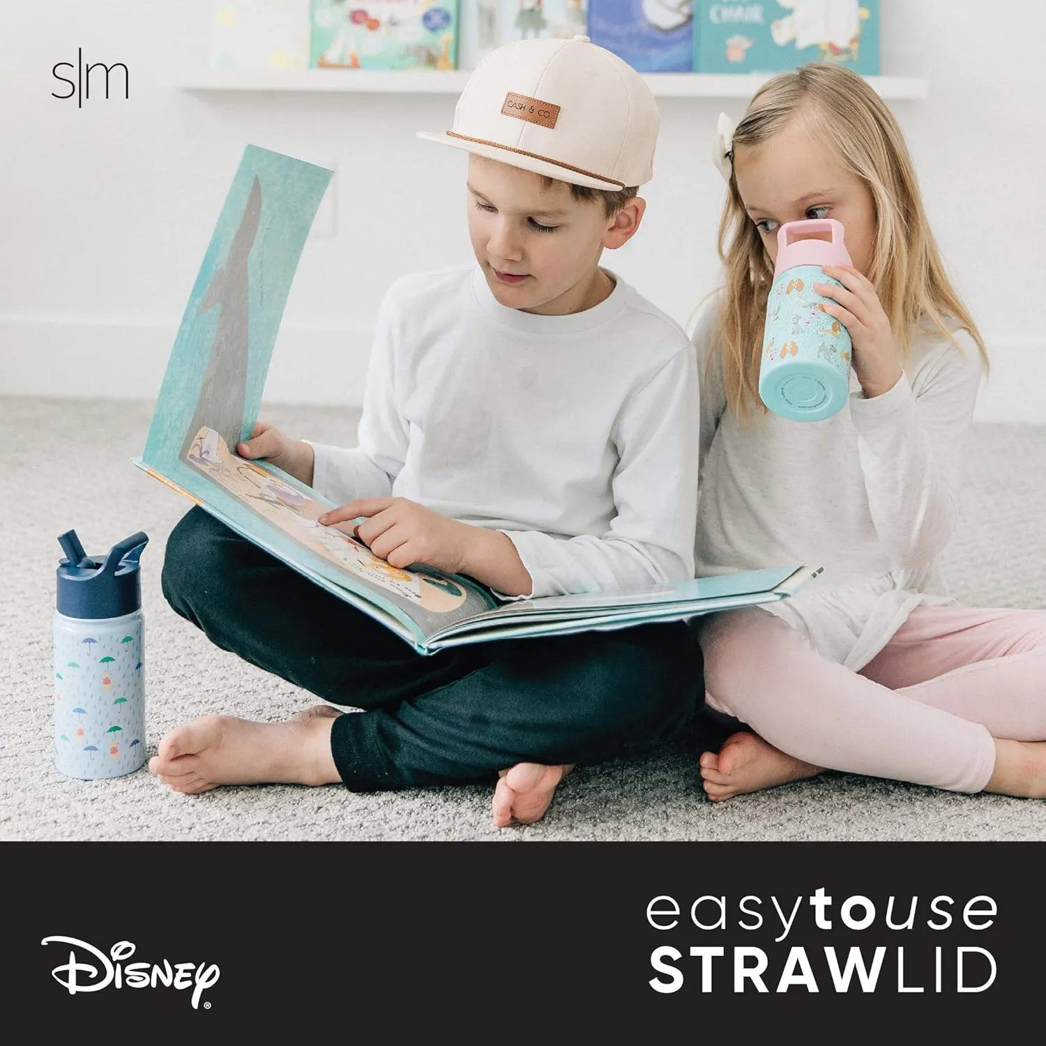 Simple Modern Kids Summit Water Bottle with Straw Lid | Disney Wish 14oz Stainless Steel Cup Insulated Tumbler for Girls, School | Asha's Adventure