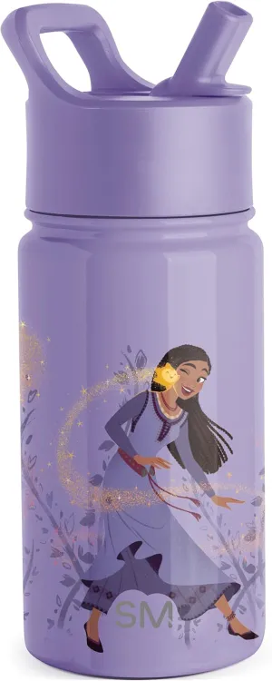 Simple Modern Kids Summit Water Bottle with Straw Lid | Disney Wish 14oz Stainless Steel Cup Insulated Tumbler for Girls, School | Asha's Adventure