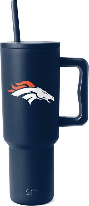 Simple Modern Officially Licensed NFL Denver Broncos 40oz Tumbler with Handle and Straw Lid | Football Insulated Cup Stainless Steel | Gifts for Men, Women | Trek Collection | Denver Broncos