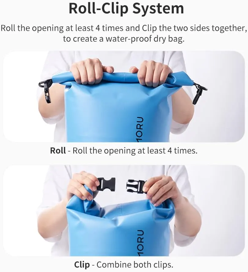 Sinjimoru Lightweight Multifunctional Waterproof Boat Bag, 3 Style Water Beach Backpack 15L for Travel Kayaking Boating Camping Fishing, Vacation Essentials Accessories. Waterproof Dry Bag Blue