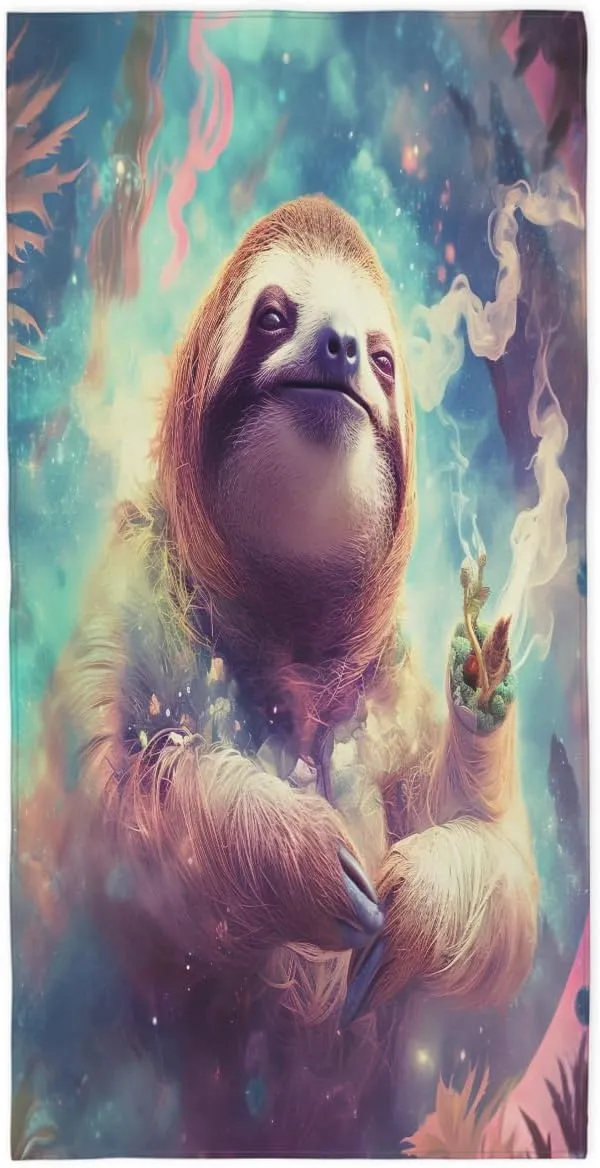 Sloth Fog Floating Beach Towel, Large Microfiber Quick Dry Lightweight Pool Bath Towels Sand Free Beach Blanket for Summer Cruise Yoga Camping Travel Vacation Essentials 31 x 61 in
