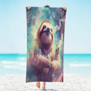 Sloth Fog Floating Beach Towel, Large Microfiber Quick Dry Lightweight Pool Bath Towels Sand Free Beach Blanket for Summer Cruise Yoga Camping Travel Vacation Essentials 31 x 61 in
