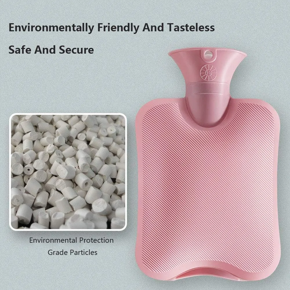Small Cute Hot Water Bottle with Cover, 1L Hot Water Bag for Children, Hot and Cold Compress, Hand Feet Warmer, Neck and Shoulder Pain Relief
