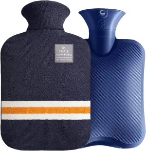 Small Cute Hot Water Bottle with Cover, 1L Hot Water Bag for Children, Hot and Cold Compress, Hand Feet Warmer, Neck and Shoulder Pain Relief