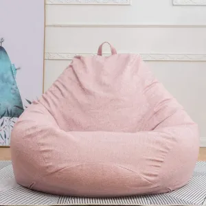 Sofa-Cover Large Small Lazy Bean Bag Sofa Chairs Cover Without Filler Linen Cloth Lounger Seat Bean Bag(Black-JoJo's Bizarre Adventure1,XL)