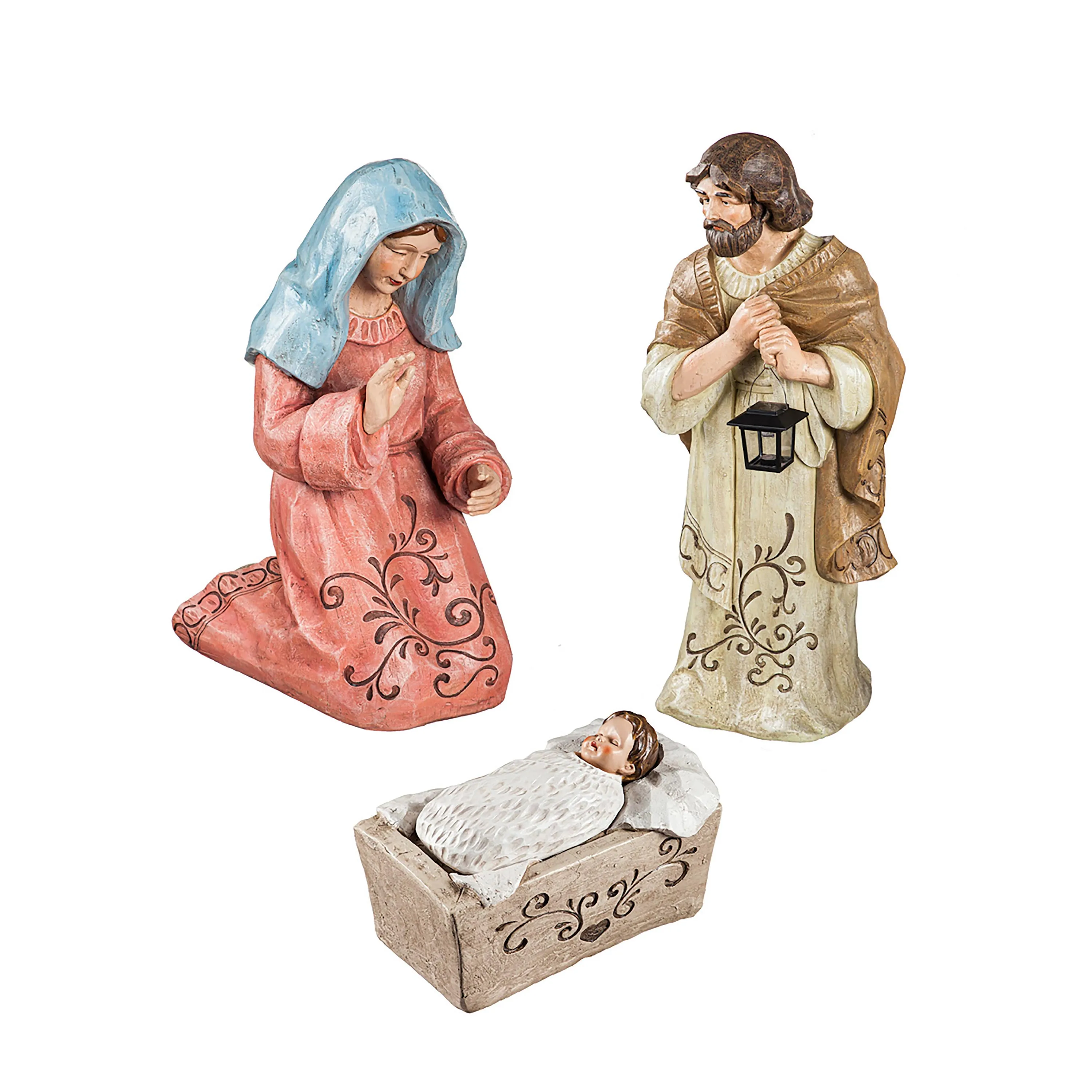 Solar Nativity Garden Statues, Set of 3