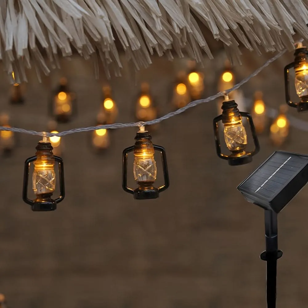 Solar-Powered Antique Lantern Fairy Lights, 7.2M