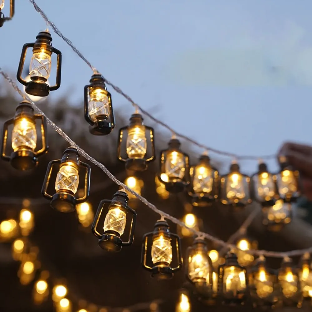 Solar-Powered Antique Lantern Fairy Lights, 7.2M