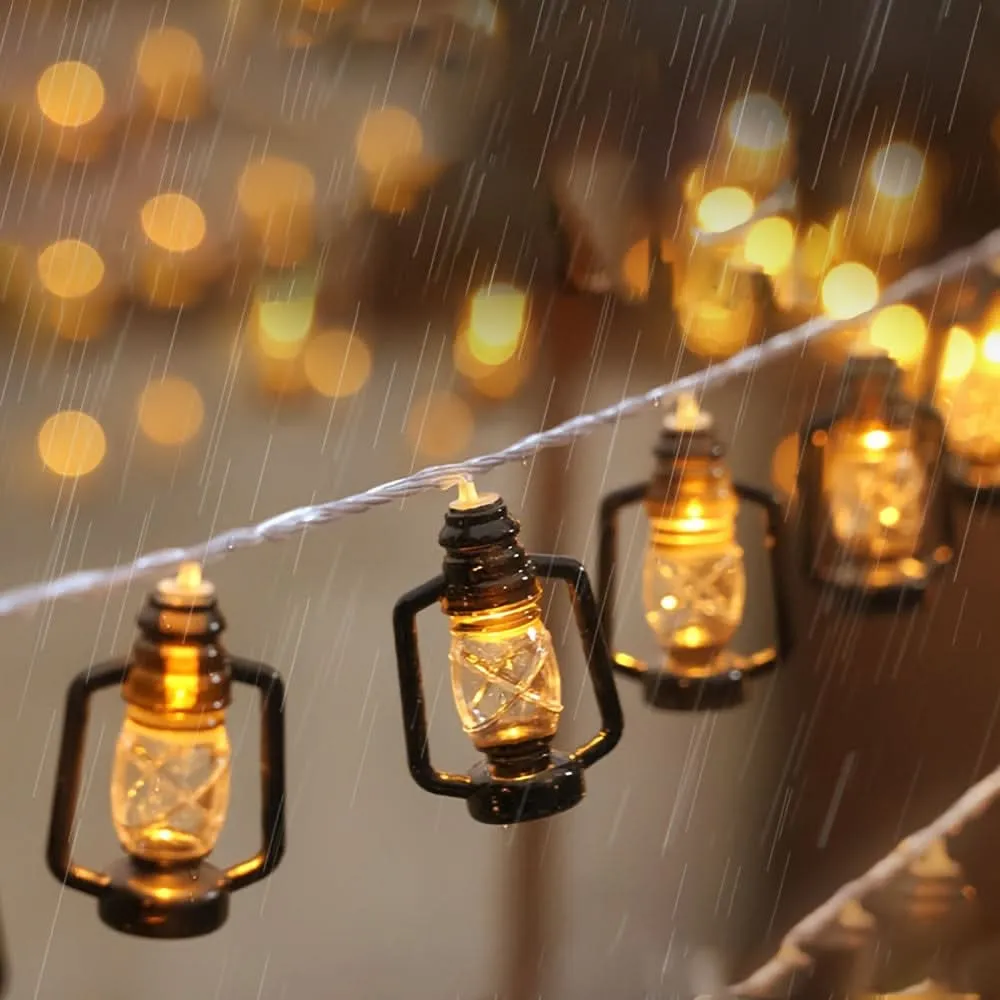Solar-Powered Antique Lantern Fairy Lights, 7.2M
