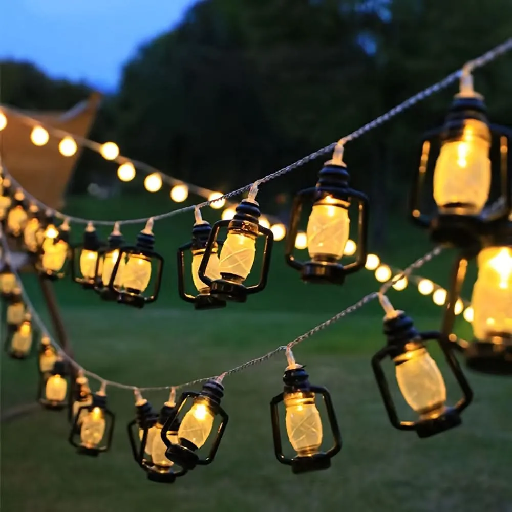 Solar-Powered Antique Lantern Fairy Lights, 7.2M