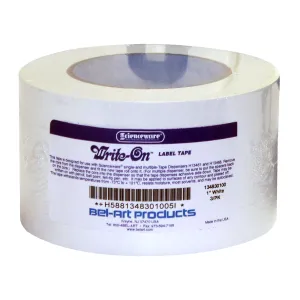 SP Bel-Art Write-On White Label Tape; 40yd Length, 1 in. Width, 3 in. Core (Pack of 3) (F13483-0100)