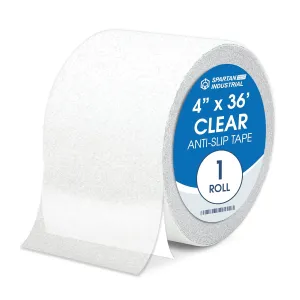 SPARTAN INDUSTRIAL - 4" X 36' Frosted Anti-Slip Tape Roll - Non-Skid Tape for Outdoor Steps, Tubs, Boats, and More Surfaces