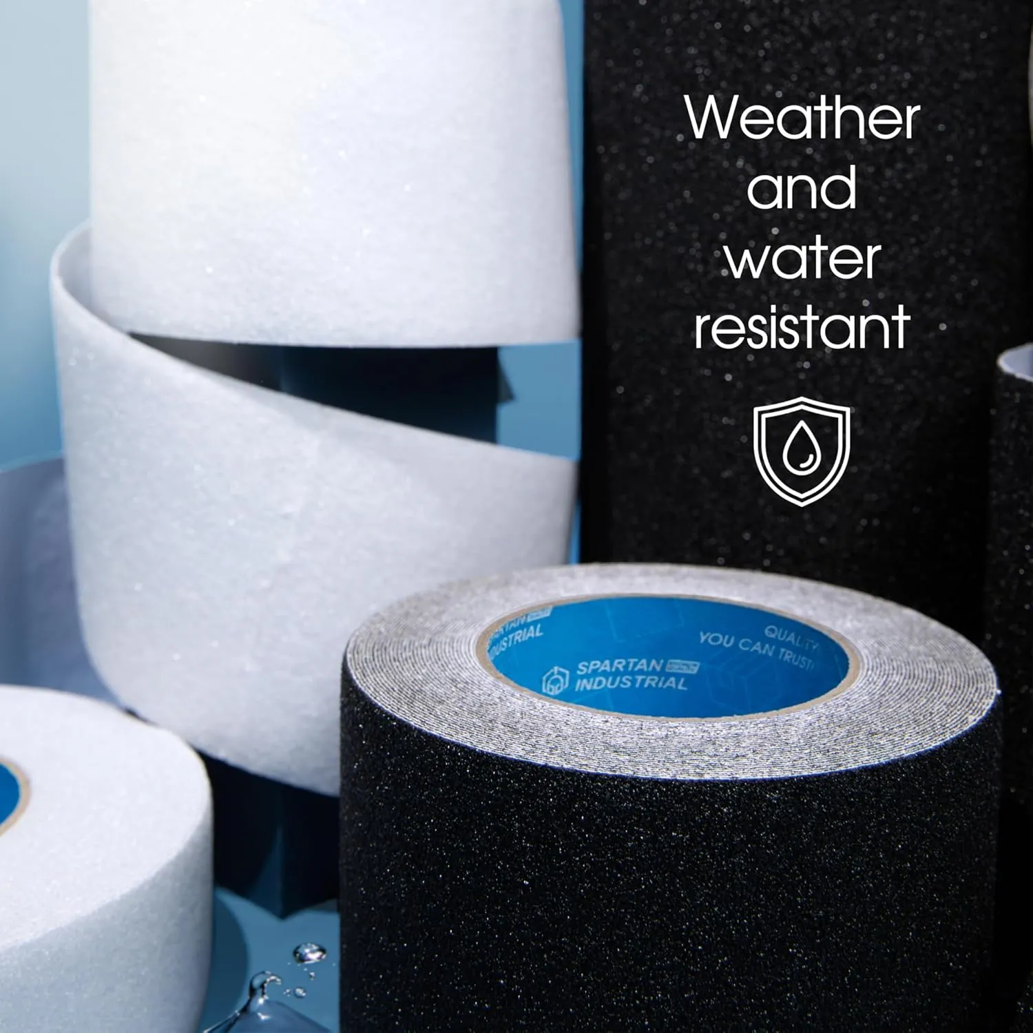 SPARTAN INDUSTRIAL - 4" X 36' Frosted Anti-Slip Tape Roll - Non-Skid Tape for Outdoor Steps, Tubs, Boats, and More Surfaces