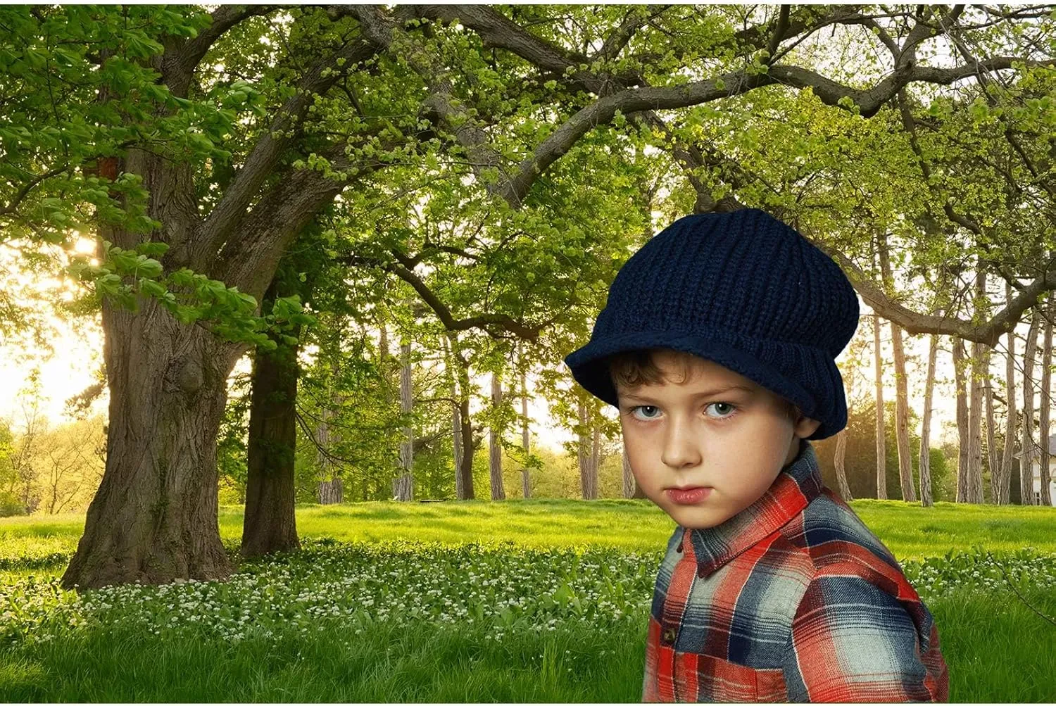 Spring Forest Park Backdrop Blooming White Flowers Jungle Tree Garden Photography Background Children Spring Outdoor Outing Art Portraits Photo Video Studio Props Vinyl Wallpaper Props Decor 7x5ft