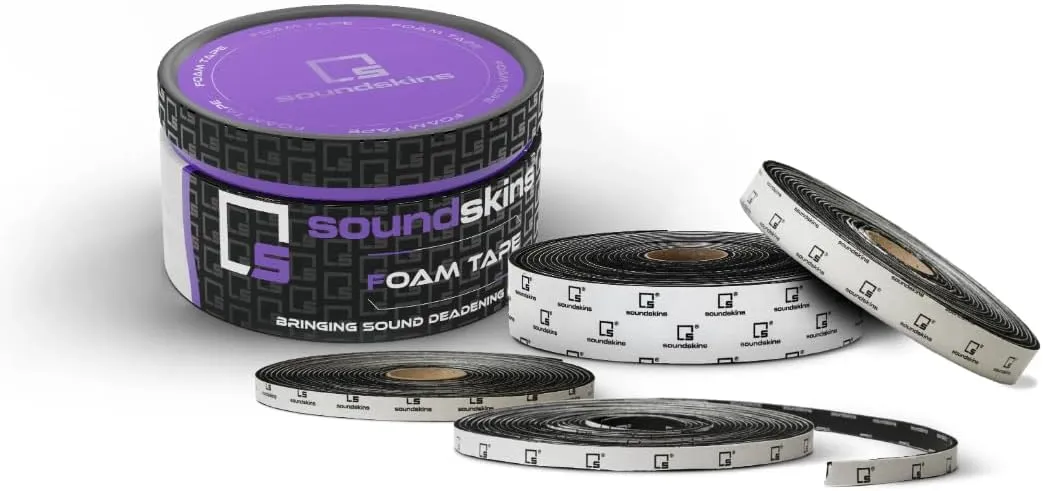SSK-Tape Closed Cell Acoustic Foam Tape - 10.8sqft. from 4 Rolls (2", 1" 0.5" Wide) - Rattel Reduction and Optimum Durability