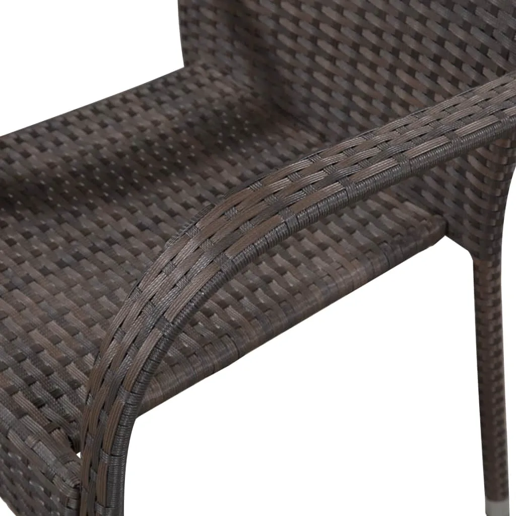 Stackable Patio Chairs Outdoor Wicker Patio Dining Chair Poly Rattan