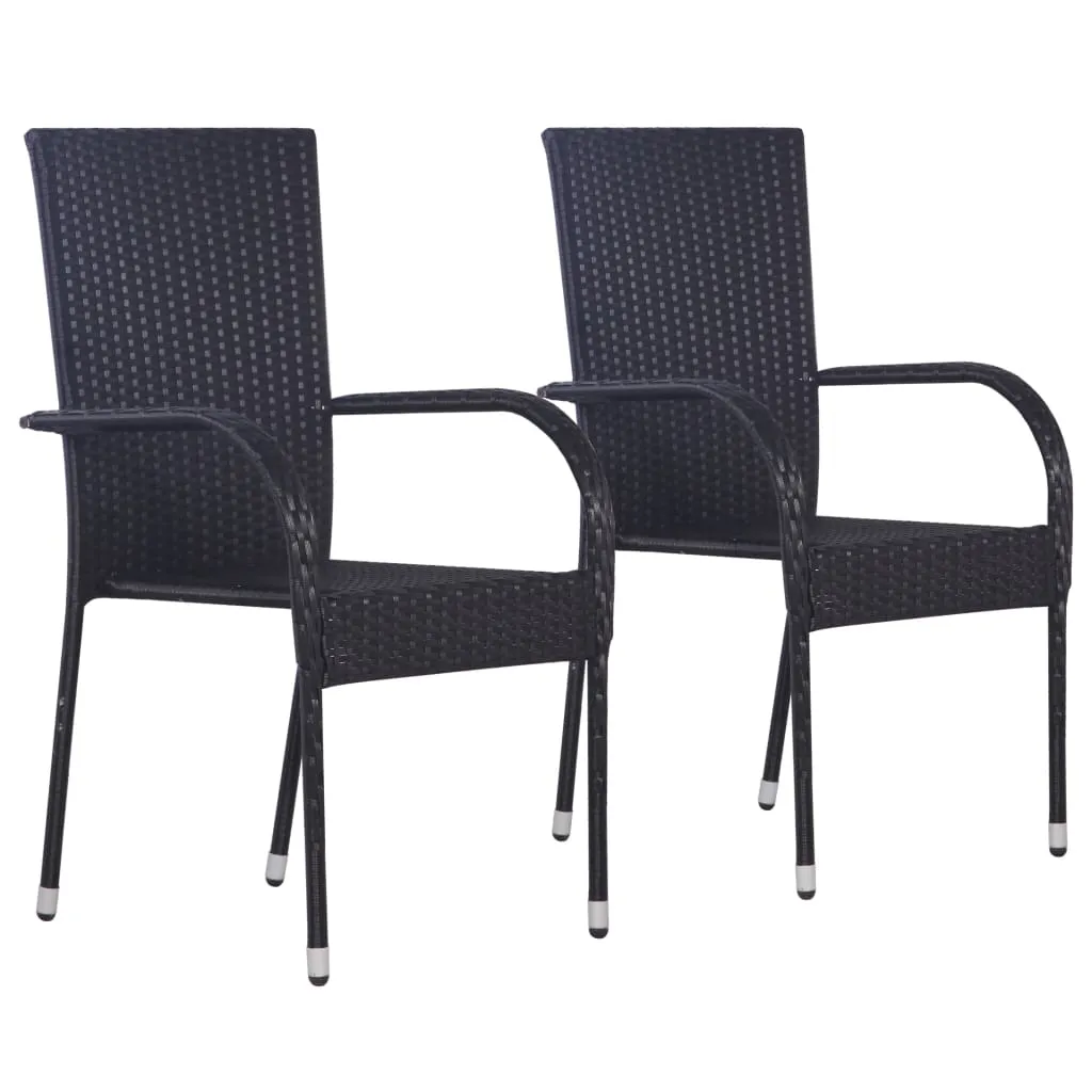 Stackable Patio Chairs Outdoor Wicker Patio Dining Chair Poly Rattan
