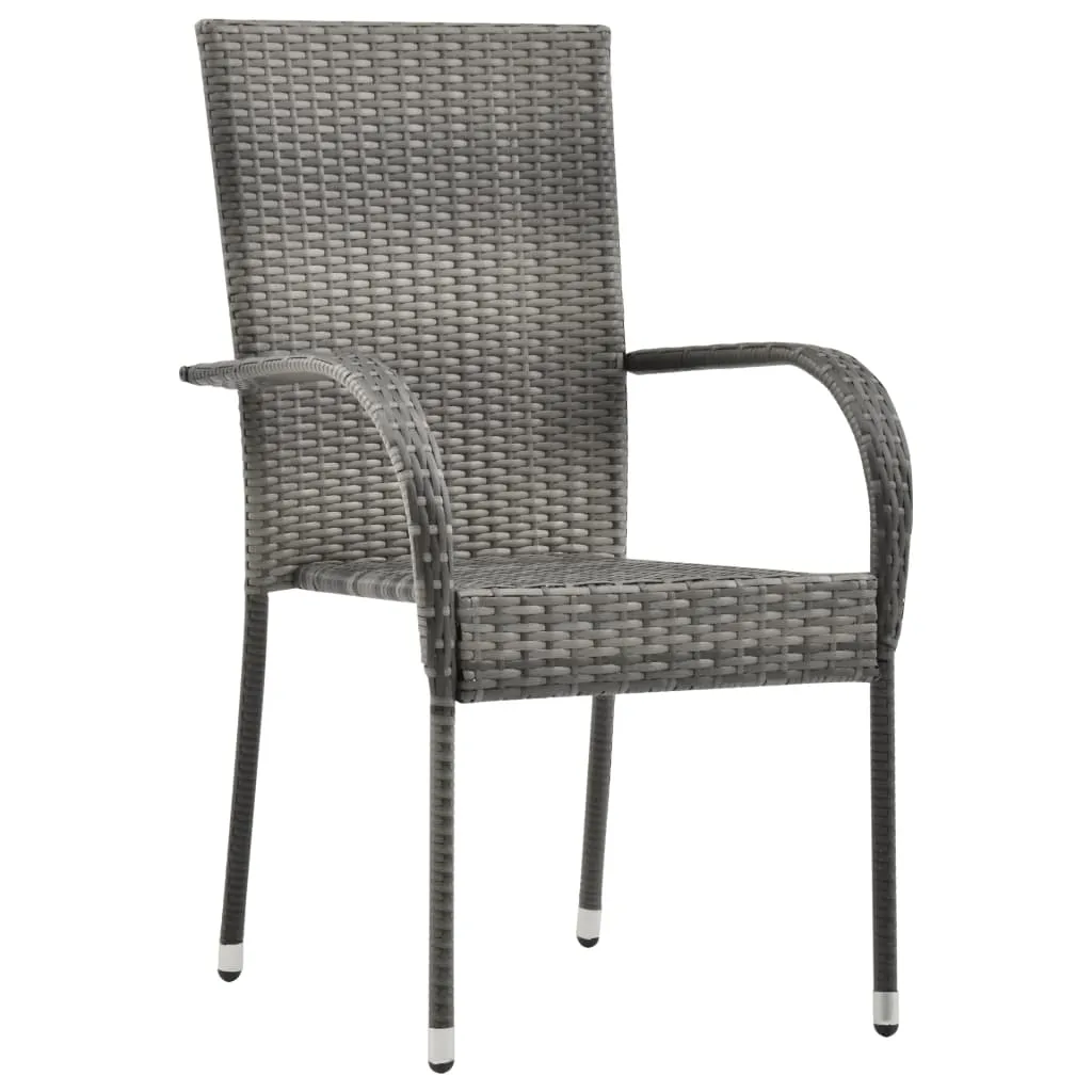 Stackable Patio Chairs Outdoor Wicker Patio Dining Chair Poly Rattan
