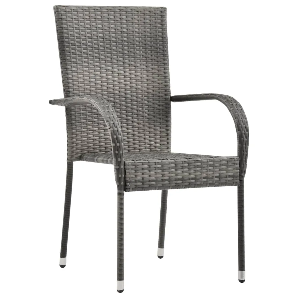 Stackable Patio Chairs Outdoor Wicker Patio Dining Chair Poly Rattan