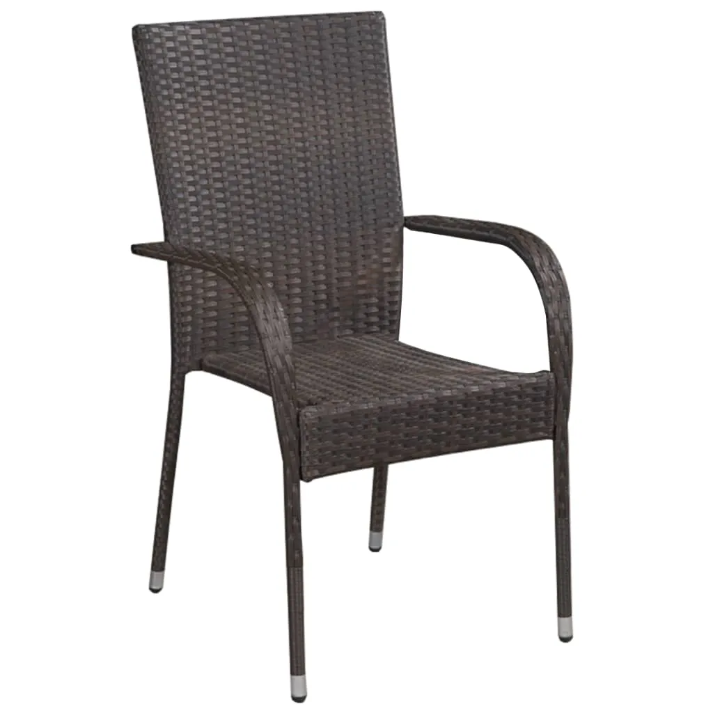 Stackable Patio Chairs Outdoor Wicker Patio Dining Chair Poly Rattan