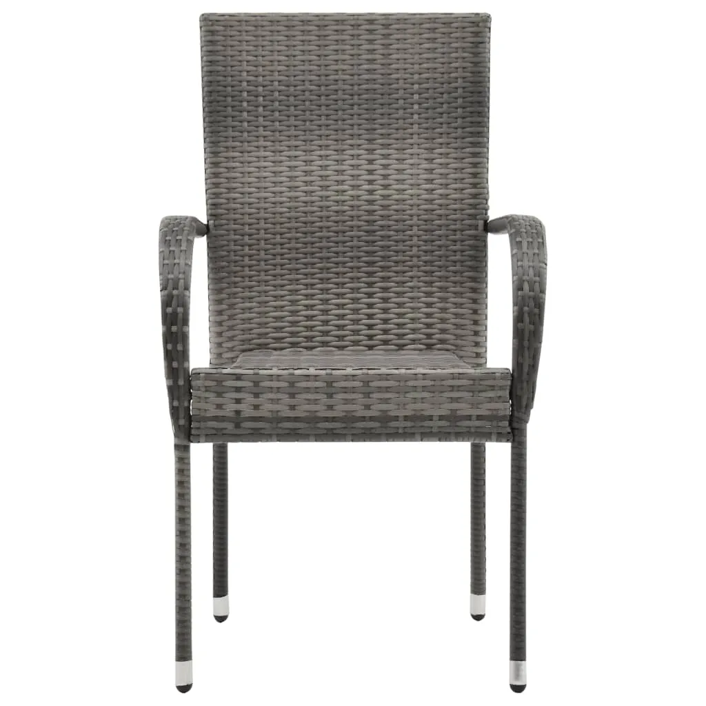Stackable Patio Chairs Outdoor Wicker Patio Dining Chair Poly Rattan