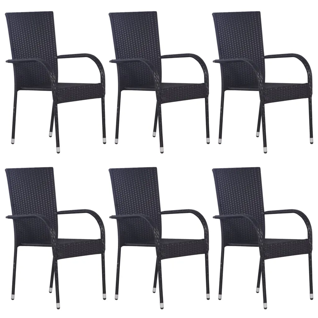 Stackable Patio Chairs Outdoor Wicker Patio Dining Chair Poly Rattan