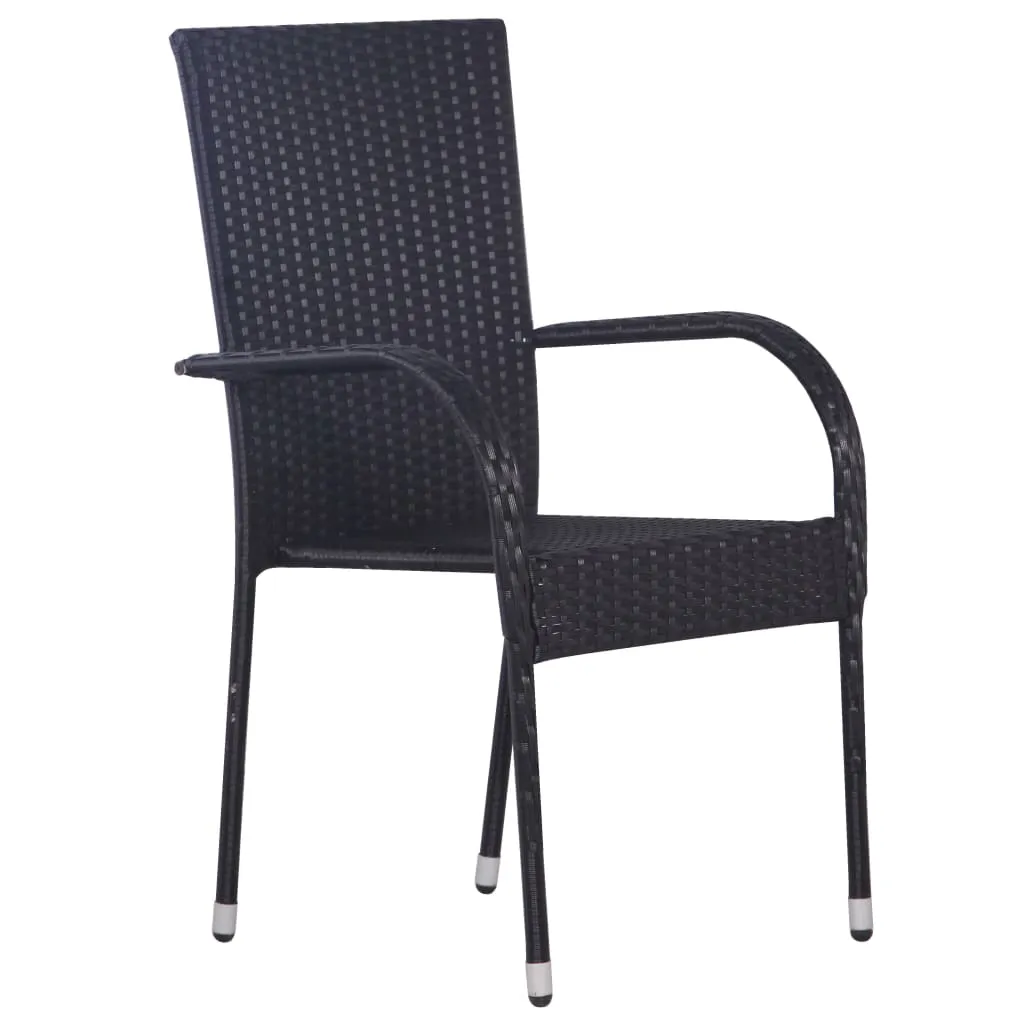 Stackable Patio Chairs Outdoor Wicker Patio Dining Chair Poly Rattan