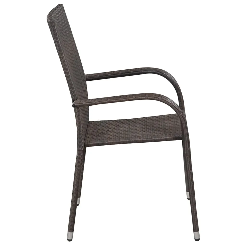 Stackable Patio Chairs Outdoor Wicker Patio Dining Chair Poly Rattan