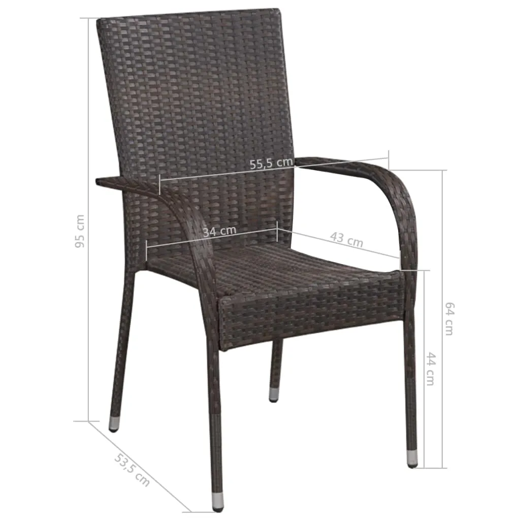 Stackable Patio Chairs Outdoor Wicker Patio Dining Chair Poly Rattan