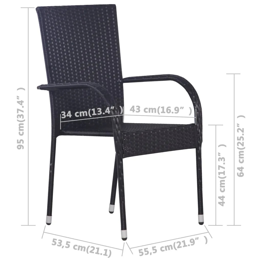 Stackable Patio Chairs Outdoor Wicker Patio Dining Chair Poly Rattan