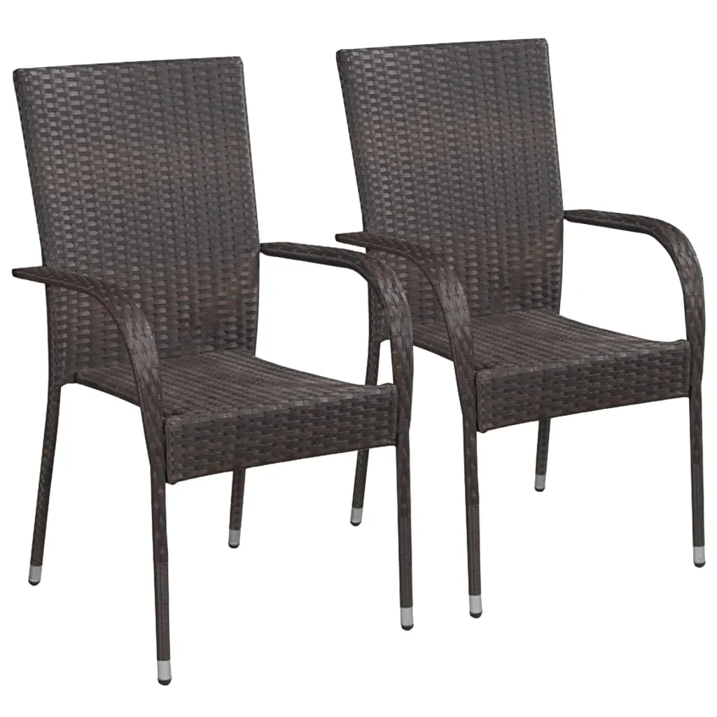 Stackable Patio Chairs Outdoor Wicker Patio Dining Chair Poly Rattan