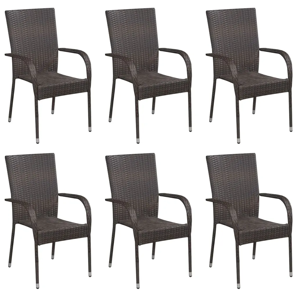Stackable Patio Chairs Outdoor Wicker Patio Dining Chair Poly Rattan