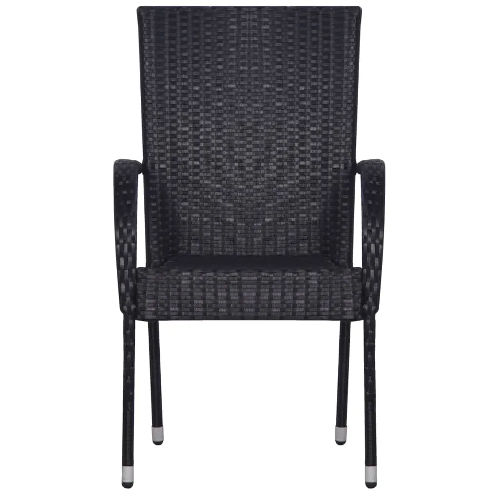 Stackable Patio Chairs Outdoor Wicker Patio Dining Chair Poly Rattan