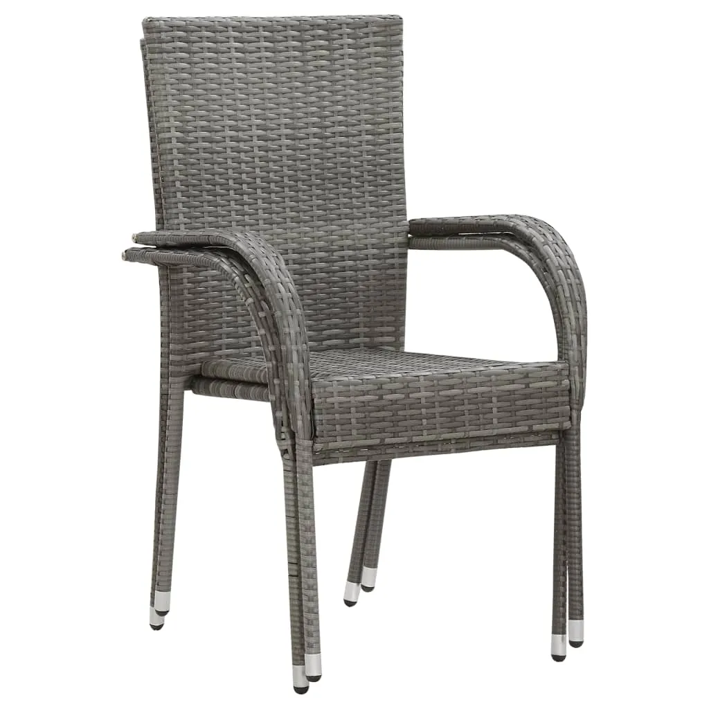Stackable Patio Chairs Outdoor Wicker Patio Dining Chair Poly Rattan