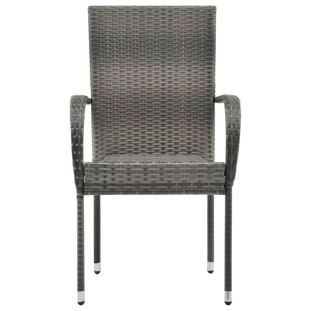 Stackable Patio Chairs Outdoor Wicker Patio Dining Chair Poly Rattan