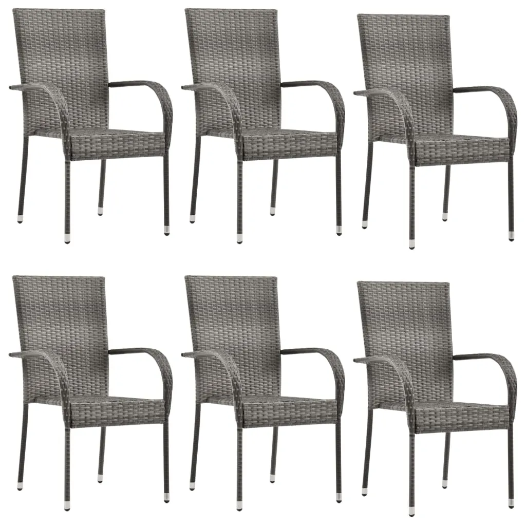 Stackable Patio Chairs Outdoor Wicker Patio Dining Chair Poly Rattan
