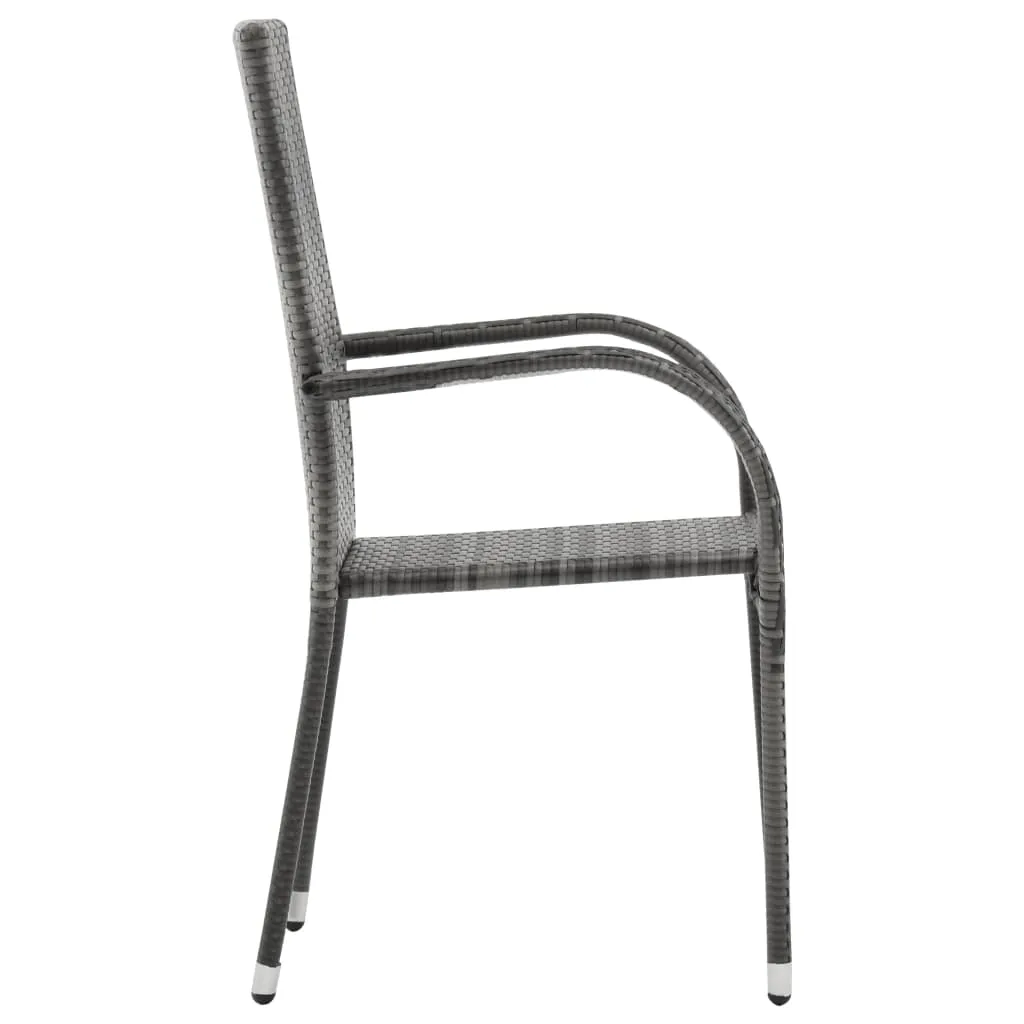 Stackable Patio Chairs Outdoor Wicker Patio Dining Chair Poly Rattan