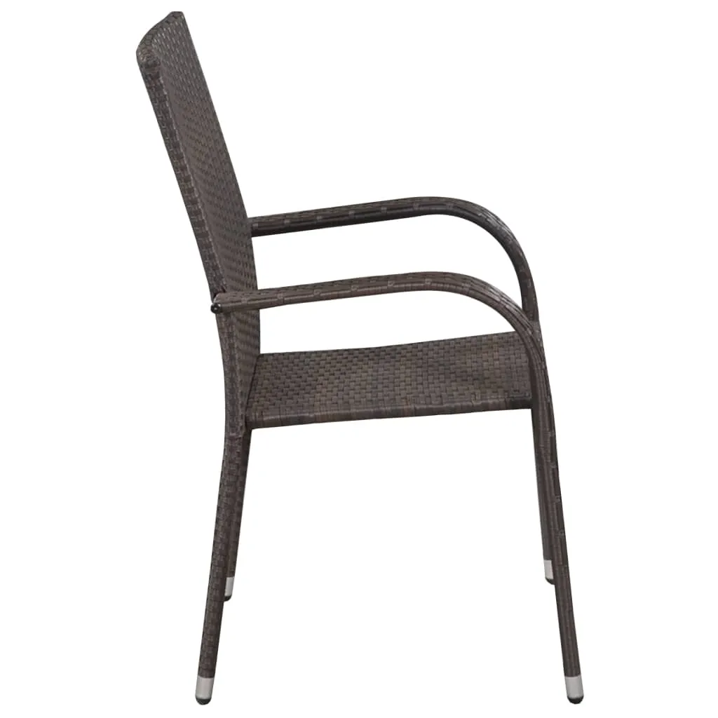 Stackable Patio Chairs Outdoor Wicker Patio Dining Chair Poly Rattan